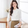 Chemise professionnelle à manches longues et col montant pour femme Tluoman