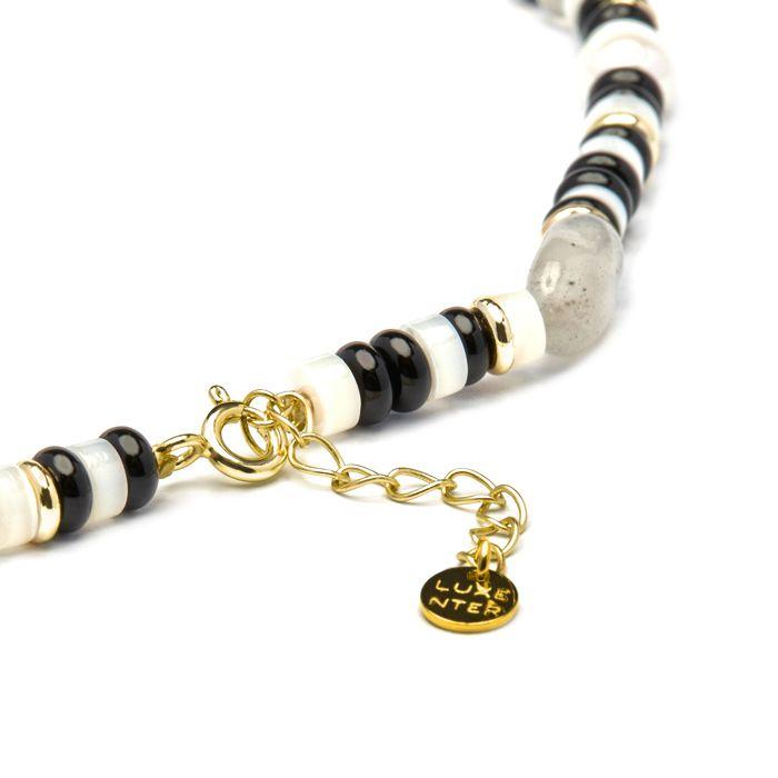 Collier Luxenter en argent 925 et onyx avec finition en or 18k - Nanys