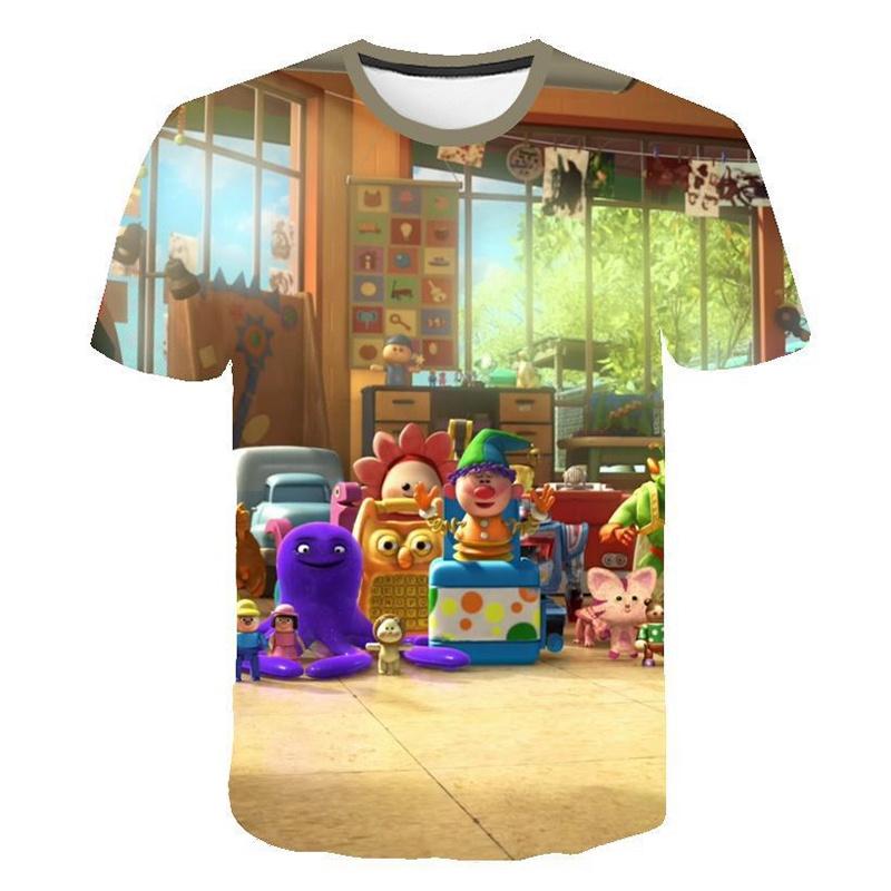 Lebhaftes Toy Story 4 Unisex 3D-Druck Freizeit-T-Shirt für bequeme Sommerkleidung