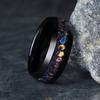 Fashion 8mm Men Stainless Steel Rings Inlay Galaxy Style Colorful Abalone Shell Rings For Men Wedding Engagement Band Jewelry