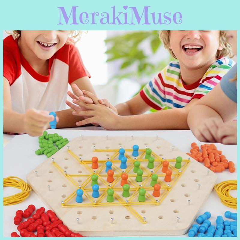 Wooden Geometric Chain Puzzle Game For Family Brain Teasers And Skills Development