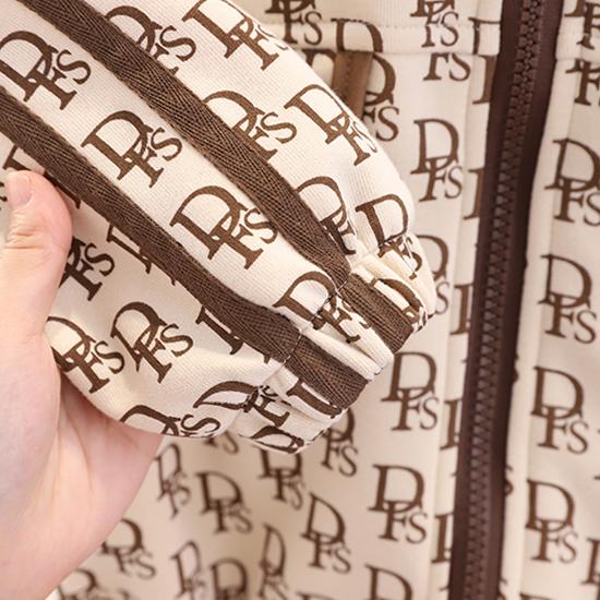 Children's Set Boys' Spring and Autumn Shoulder Bag Long Sleeved Stand Up Collar Jacket Fashionable Children's Two-piece Set