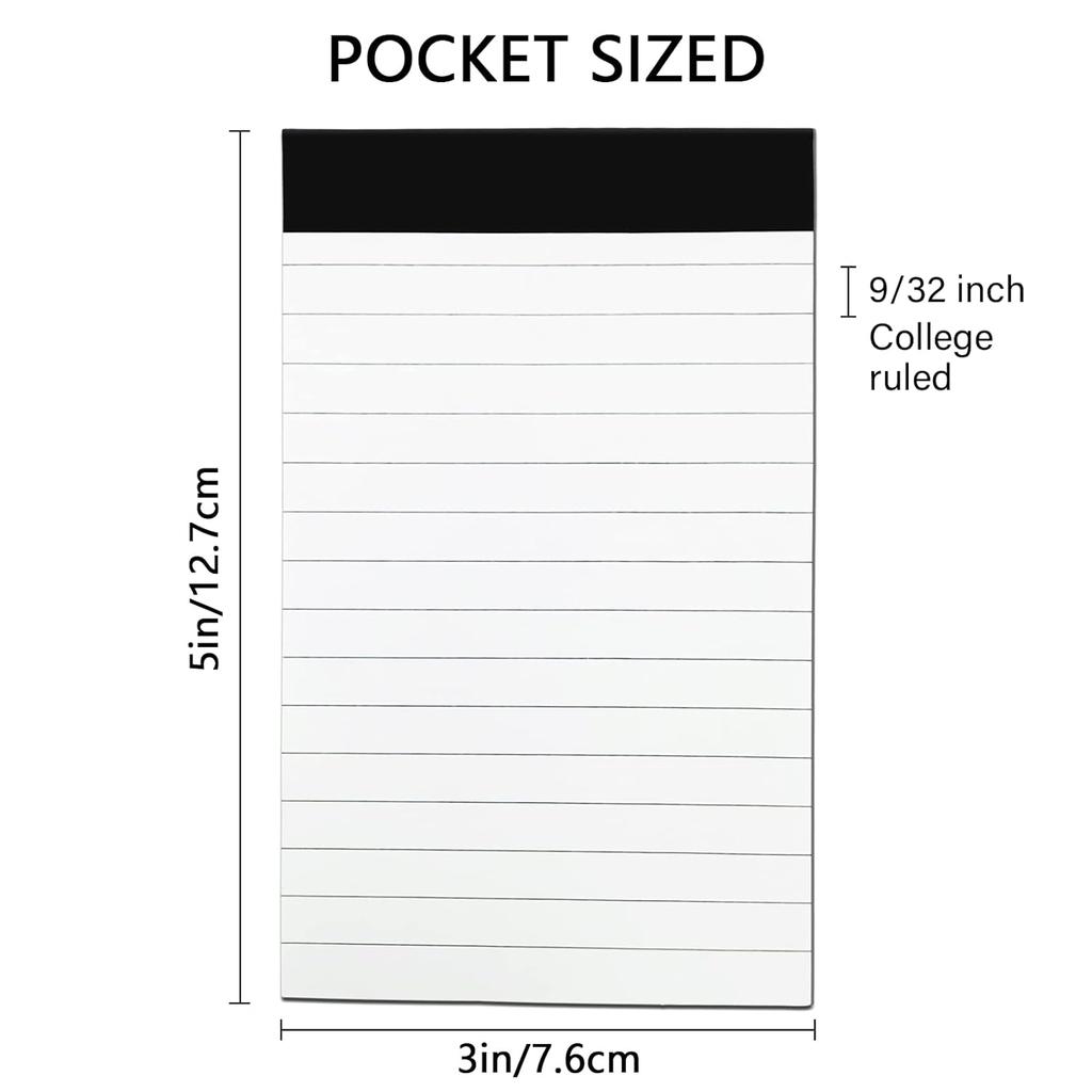 Nichela 8 Pack 3 X 5 Inch Note Pad Refills Small Memo Writing Pads for Notebook 30 Sheets Per Pad White College Ruled Paper