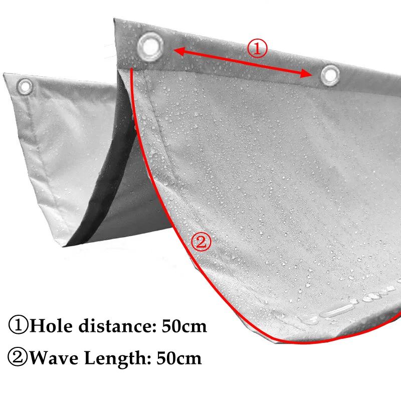 Outdoor Waterproof Perforated Wave Sunshade Sail Patio Pergola Sun Shading Awning Retractable Shading Cover With Accessories