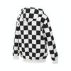 Vans Big Checker Fashion Comfortable Versatile Color Block Plaid College Style Pullover Long Sleeve Hoodie Women Hoodies Black White VN000GQVCTT