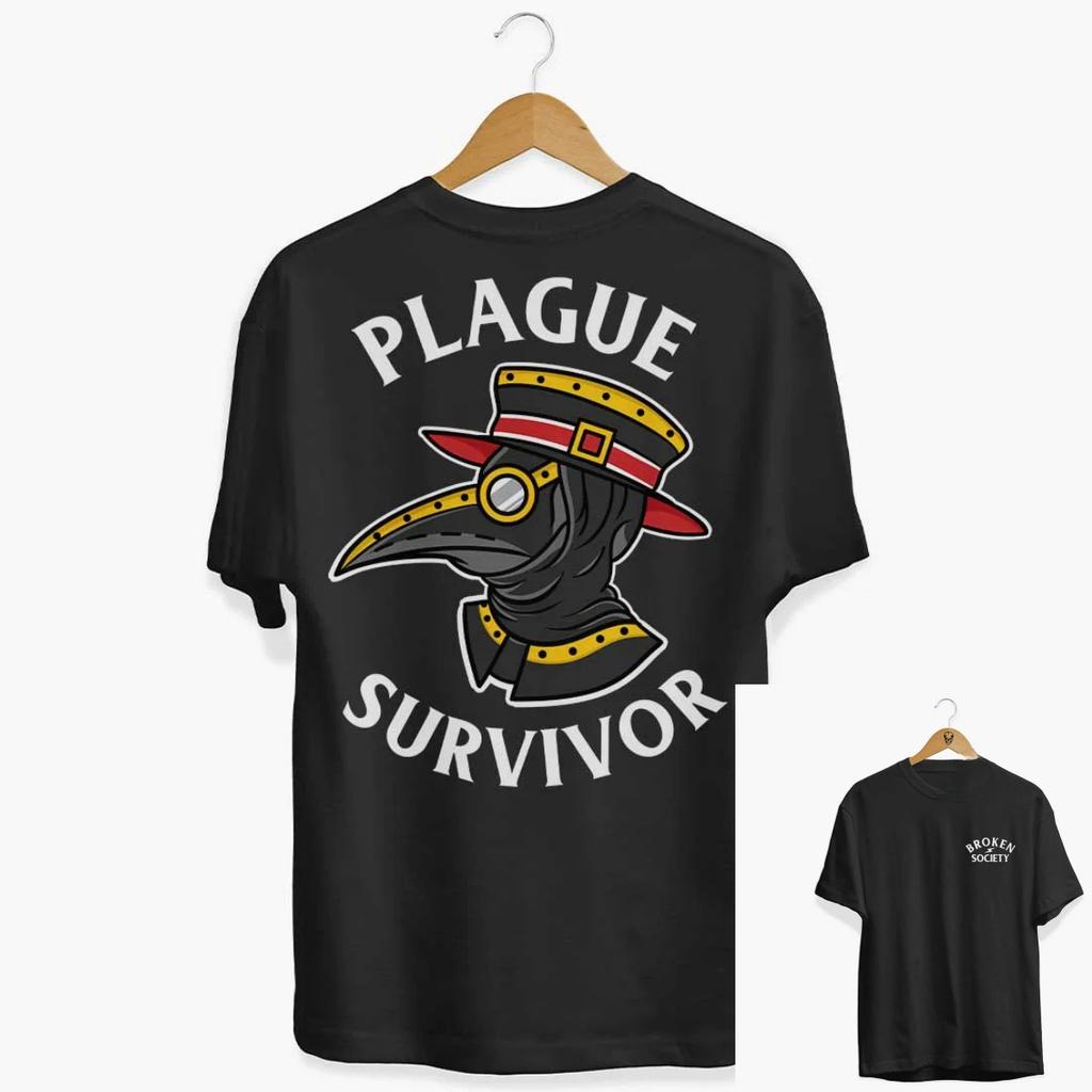 Plague Survivor Tattoo Art Retro Style Casual Tshirt Unisexs and Womens Luxury Brand Top 2026 New Art