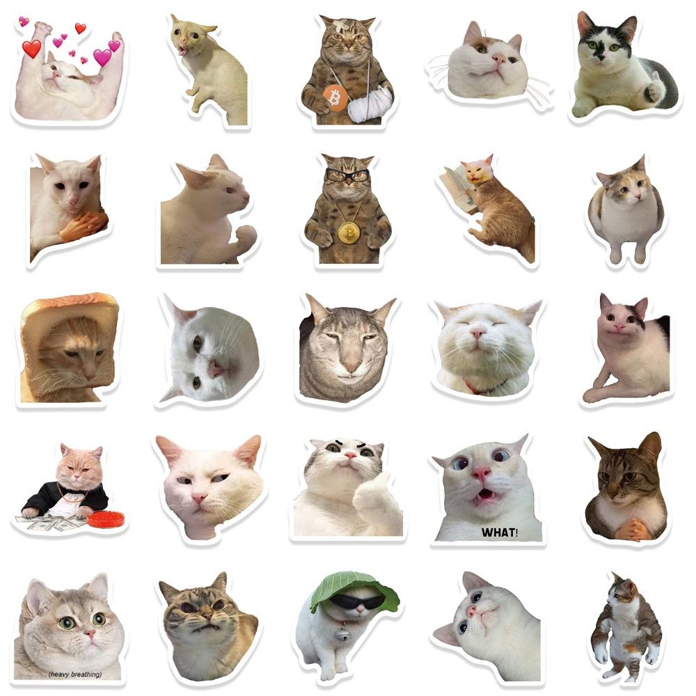 50 Cute Cartoon Cat Stickers For Scrapbooking Luggage Phone Cases Guitars And Skateboards