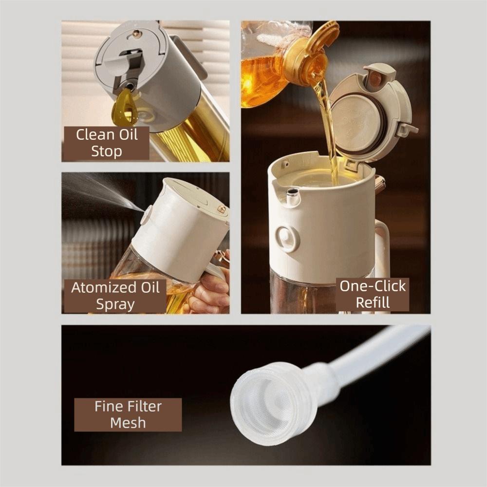 Glass 2-in-1 Oil Sprayer 580 ML Oil Dispenser Practical Dual-Purpose Oil Bottle  Barbecue Cooking