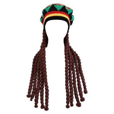 Καπέλο Πλεξούδα Dreadlocks για Ενήλικες Αστείο Πλεκτό Σκούφο Καπέλο Πλεξούδα Τζαμάικας Καπέλα Κοστουμιού Πάρτι Μασκαράδων Καπέλα Φωτογραφίας