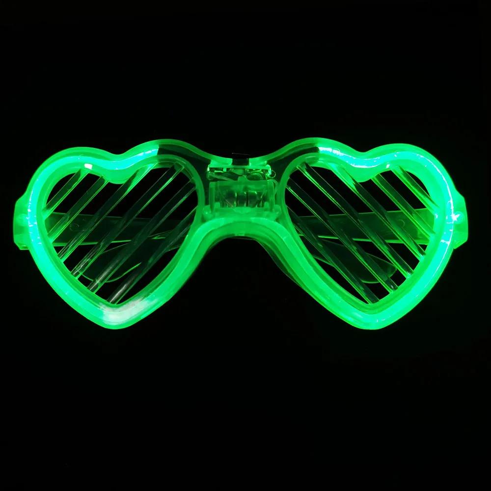 1/5PCS LED Glasses Glow In The Dark Heart Shaped LED Light Up Sunglasses Glow Neon Party Favor for Kids Adults Party Supplies