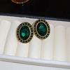Silver Needle Zircon Earrings Retro Light Luxury Court Style Stud Earrings Niche High-end Earrings