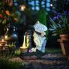 Outdoor Solar Lamp Elf Resin Craft Decoration Dwarf Flocking Statue Decoration Garden Landscape Lamp