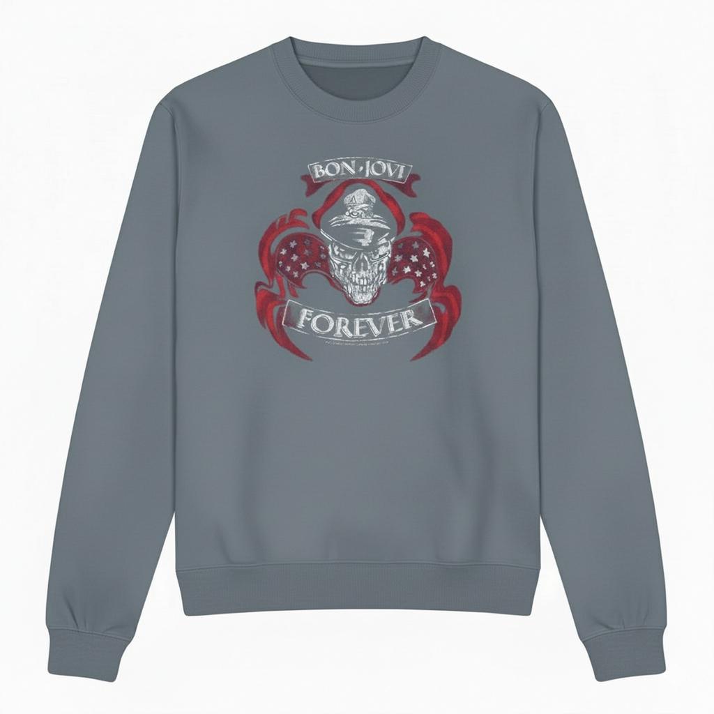 Bon Jovi Unisex Adult Forever Skull Sweatshirt
