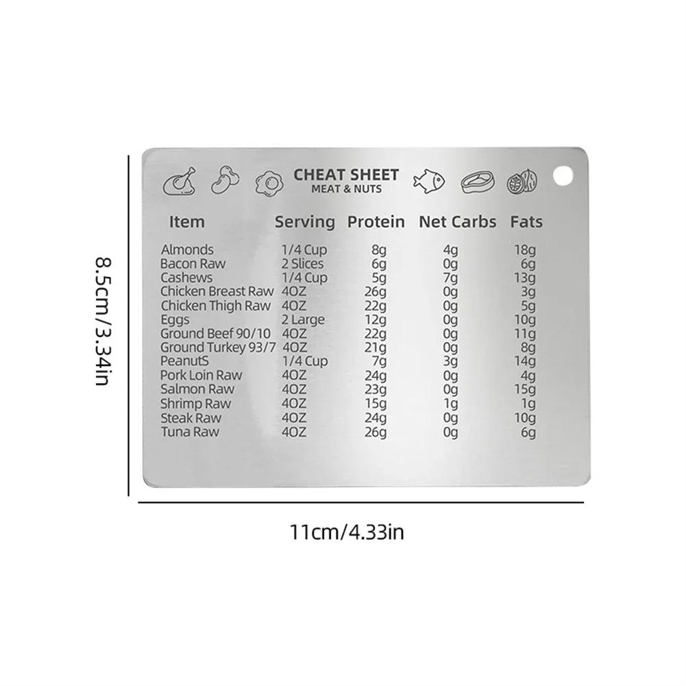 5 Pieces Stainless Steel Magnetic Kitchen Conversion Charts for Baking and Cooking Measurements with Smooth Edges for Safety
