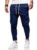 Klassieke Slim Fit Joggingbroek met 3D Patch, Trekkoord, Elastische Tailleband en Zakken voor Herfst en Winter