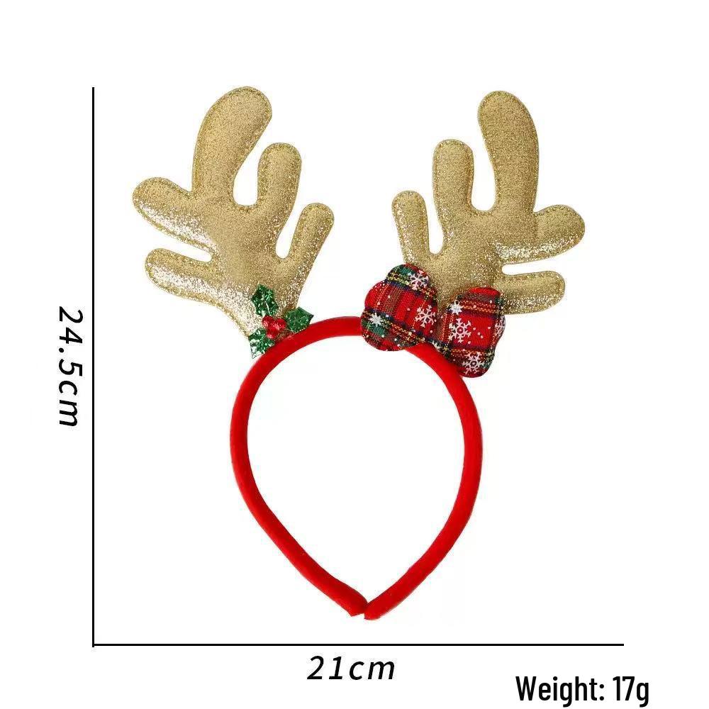 Children's Christmas Reindeer Antler Headband - Five-Star Decoration for Holiday Parties