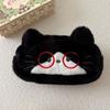 Kawaii Cat Printed Pencil Case Cute Stationery Storage Bag Plush Cat Stationer Bag  Student Use