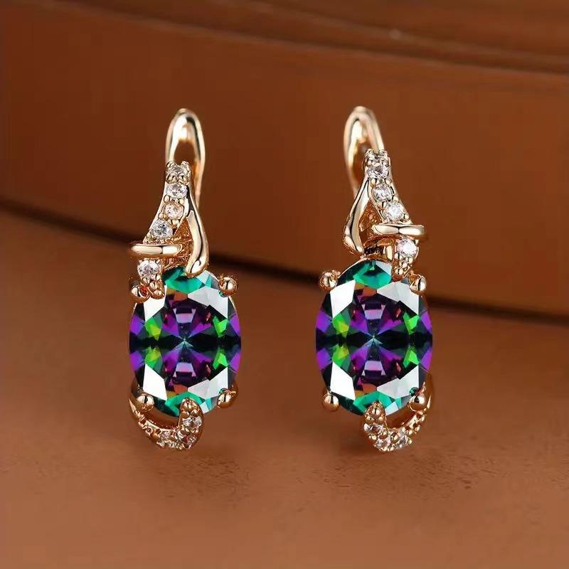 

Crystal Hoop Earrings Engagement Earring for Women Boho Jewelry Accessories різнокольоровий
