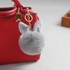 Non-Toxic New Fluffy Keychain Pompom Rabbit Ear Toys Plush Rabbit Key Chain Fur Woman Bag Charms Keyring Car Pendant Holder Jewelry
