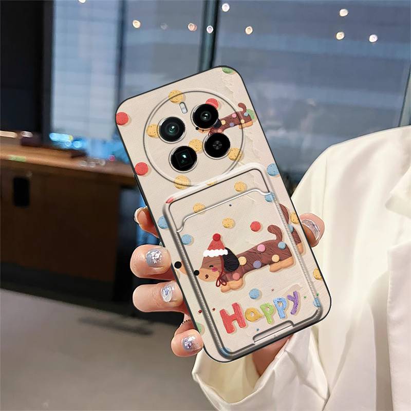 Stoßfeste Vollschutz-Handyhülle für Realme GT5 Pro TPU-Rückseite Niedliches Modedesign Kartenfach Schmutzabweisend Cartoon
