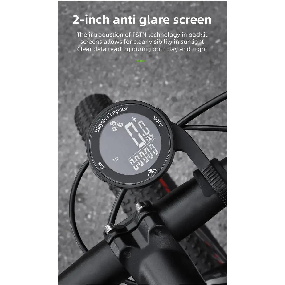 ESLNF Wireless Bike Computer Waterproof Bicycle Odometer Multi Functional LCD Screen Cycling Mountain Bike Speed Meter