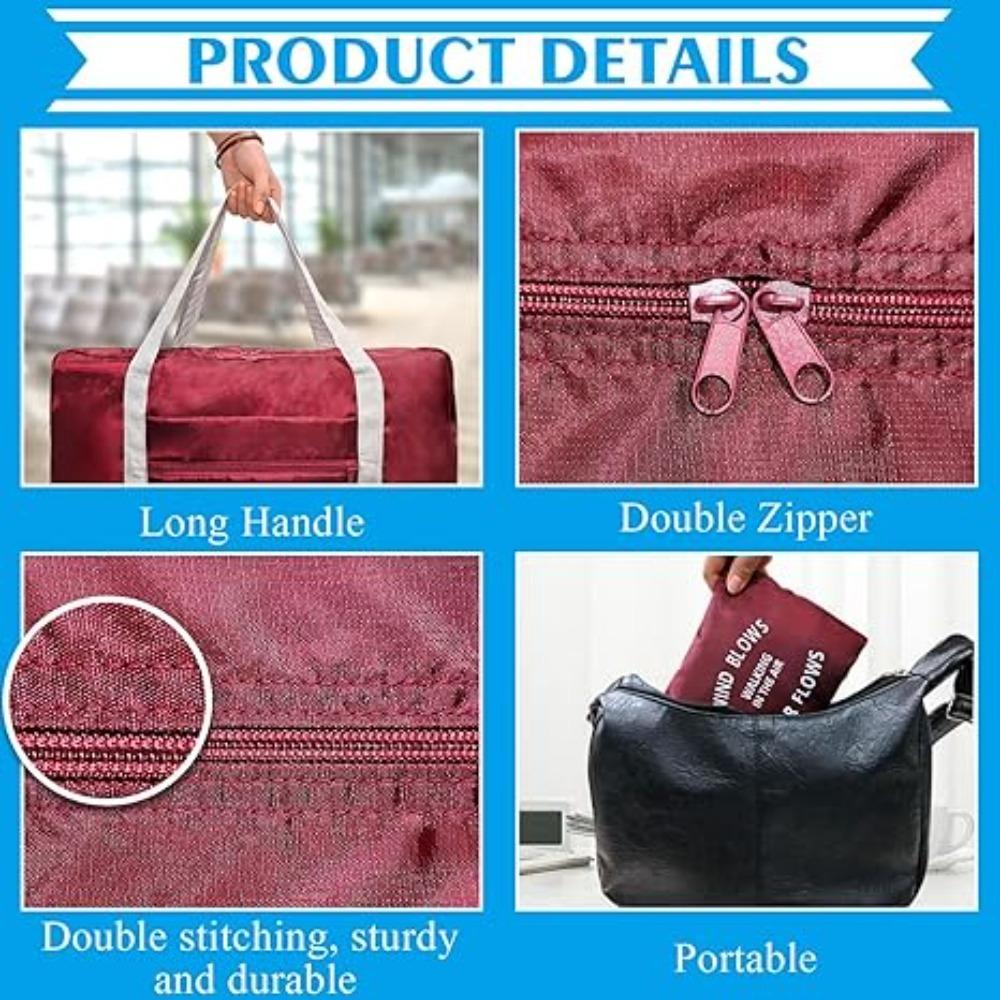 1Pc Red/Navy/Green Multifunctional Folding Travel Bag Single Shoulder Hand Luggage Bag Large Capacity Luggage Storage Waterproof