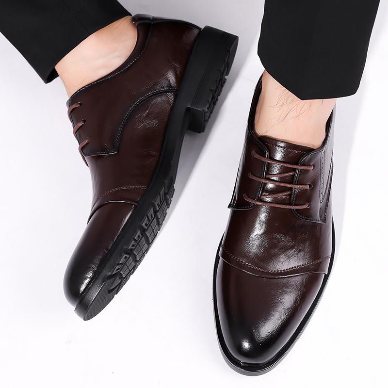 Fashion Brown casual business men's leather shoes high-quality retro design styles Leisure Outdoor Party Groom's wedding dress shoes