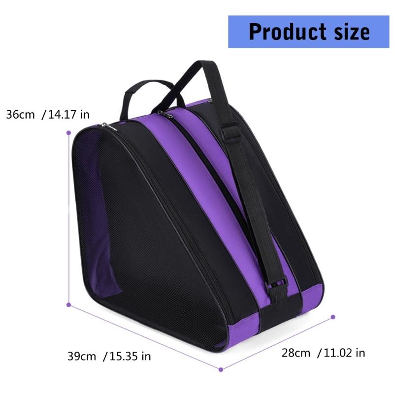 Skate Shoes Storage Bag Adjustable Strap Ice Skating Shoulder Bag Kids Inline Skate Pouches Ice Skating Bag Enduring
