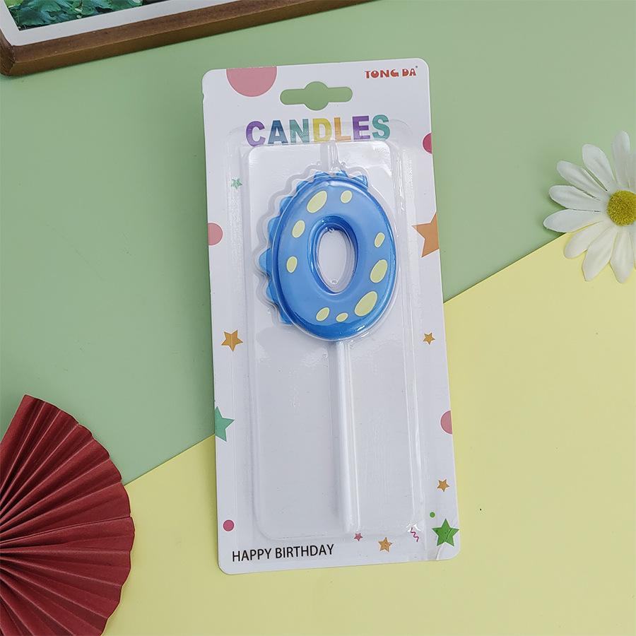 Colorful Dinosaur Number Birthday Candles for Kids' Party Cake Decorations