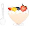 Coloch 100 Pack Plastic Mini Dessert Cup with Spoon for 4 oz Dessert/2.7 oz Liquid, Clear Parfait Appetizer Cup Heart-shaped Small Serving Bowl for
