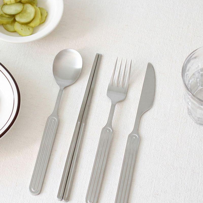 Kamomekitchen Ridge Bestickset helt i rostfritt stål (Sked, Ätpinnar, Gaffel, Kniv)