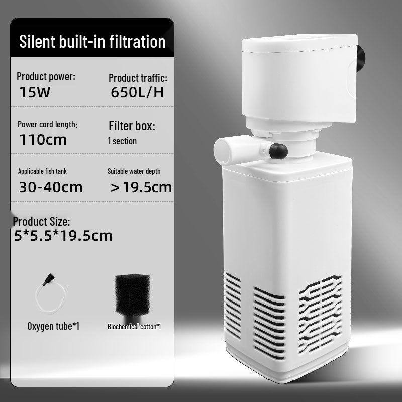 Acvariu mic All-in-One cu Filtru Silențios, Pompă și Sistem de Oxigenare