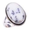 Natürlicher Dendrit Opal Edelstein Handgefertigt 925 Massiv Sterlingsilber Ring Gr.7 w2p32