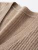 Women's 100% Pure Cashmere V-Neck Cardigan: Ribbed, Loose Knit Sweater Jacket, Slimming Base Layer Outerwear