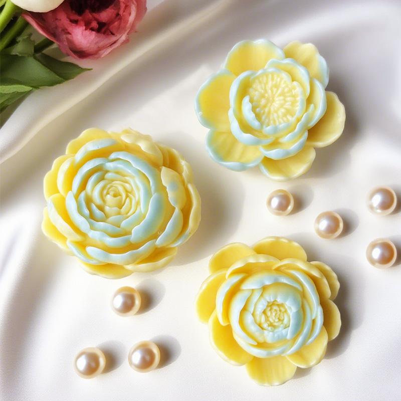 DIY Flowers Peony Silicone Candle Mold Handmade Aroma Plaster Resin Ornaments Molds Homemade Chocolate Candy Baking Mould