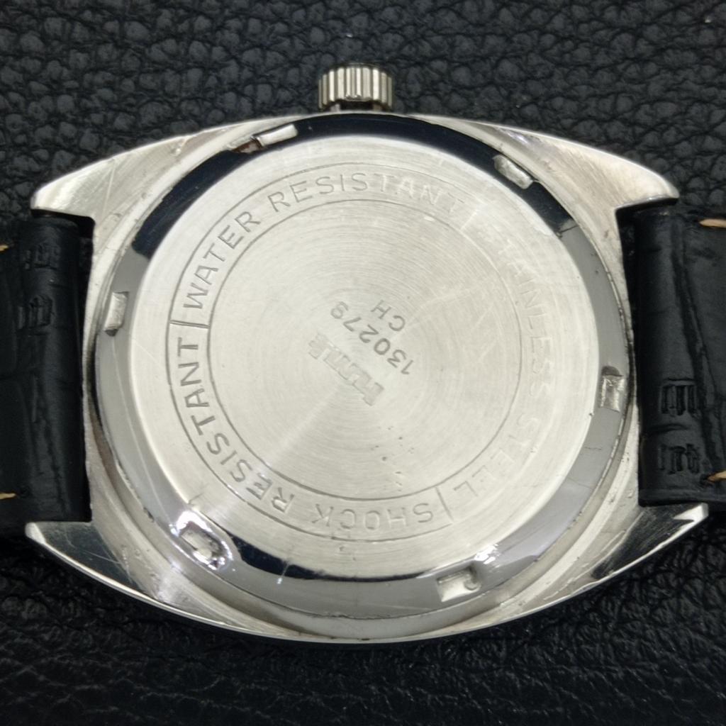 VINTAGE HMT HAND-WINDING INDIAN MENS BLACK COLOR DIAL WATCH a700330-5 R202-a700330