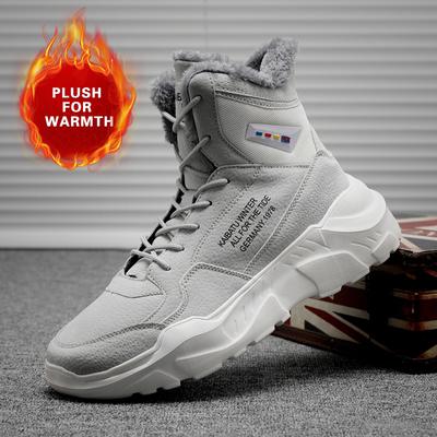 Herren Winter Herbst Plüsch Outdoor Schuhe Leichte Dicke Sohle Schneestiefel Warme Schuhe High Top Chunky Sneakers