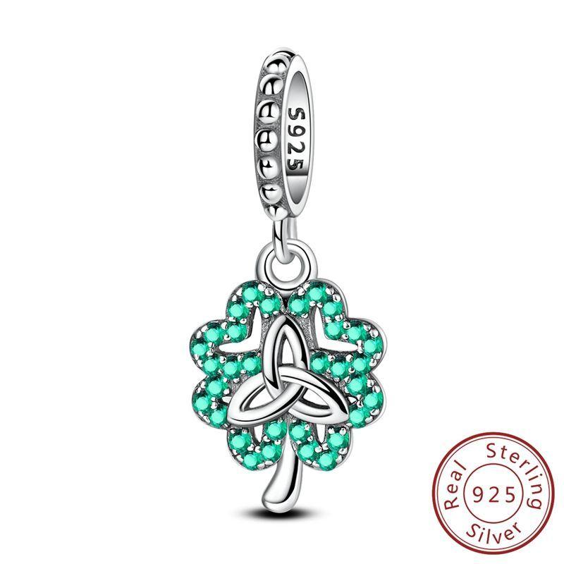 100%Stering Copper Lily Of The Valley Rose Charms Beads Butterfly Lucky Pendant Fit Original Bracelet Diy For Womenjewelry