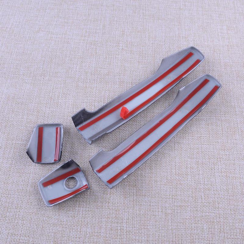 1 Set Outside Car Door Handle Cover Trim Cap Frame Fit for Subaru Forester 2009 2010 2011 2012 2013 Carbon Fiber Style Black ABS