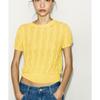 Summer New Product Women's Clothes American Style Preppy Style Minimalist Textured Round Neck Short Sleeve Knitting Tops 4737007