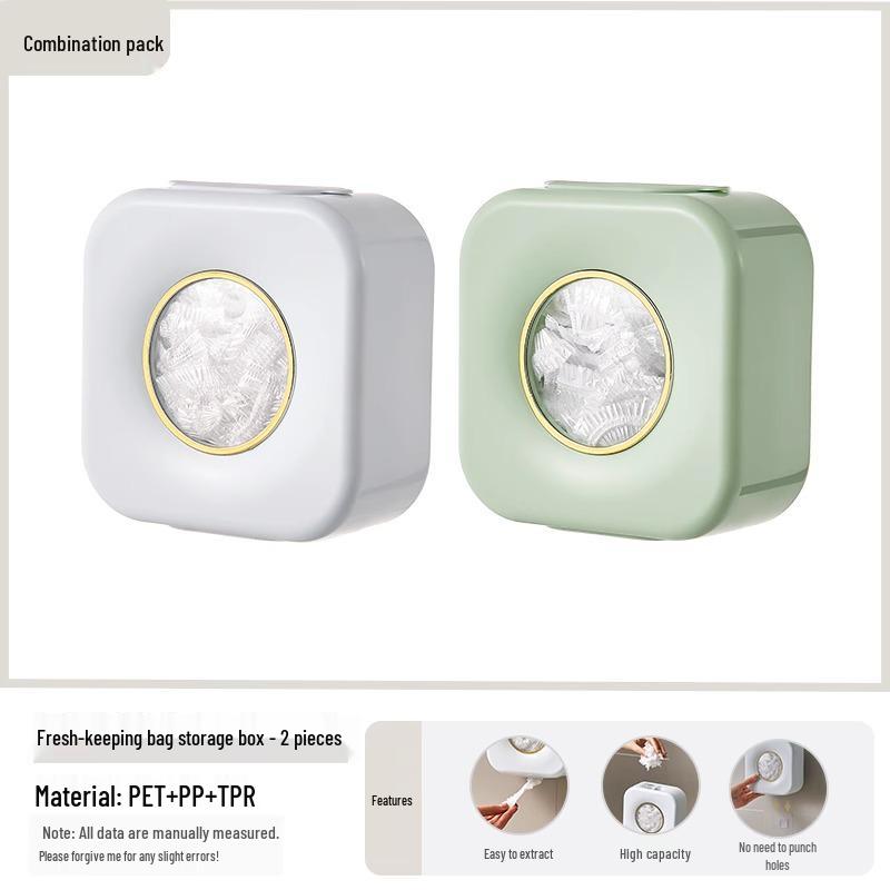 Wall-Mounted Cling Film Dispenser & Fresh-Keeping Bag Organizer