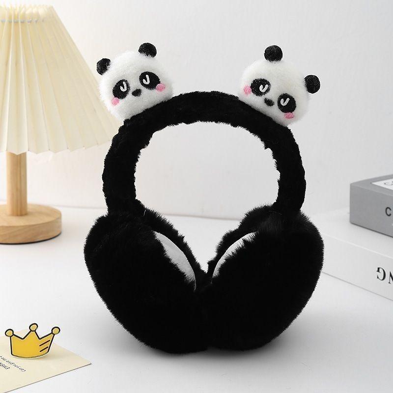 Cute Panda Folding Ear Cups for Children,Princesses  Plush Ear Cups for Girls Winter, and Warm Ear Cups for Students Cycling