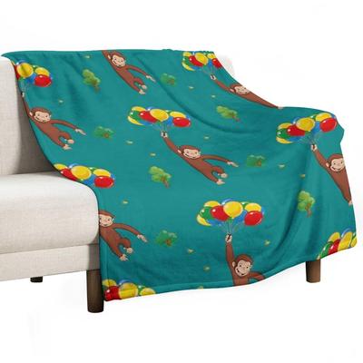 Balloon - Curious George Throw Blanket Summer Loose Funny Gift Soft Blankets