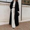 2025 Autumn Winter Women's Casual Woolen Coat - European & American Style, Warm Long Jacket, Pure Color