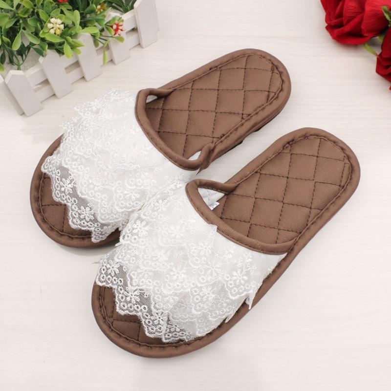 

Кружевные Fizi двухслойные утолщенные тапочки женские домашние комнатные тапочки из мягкой резины ТАПОЧКИ Female length about 26cm