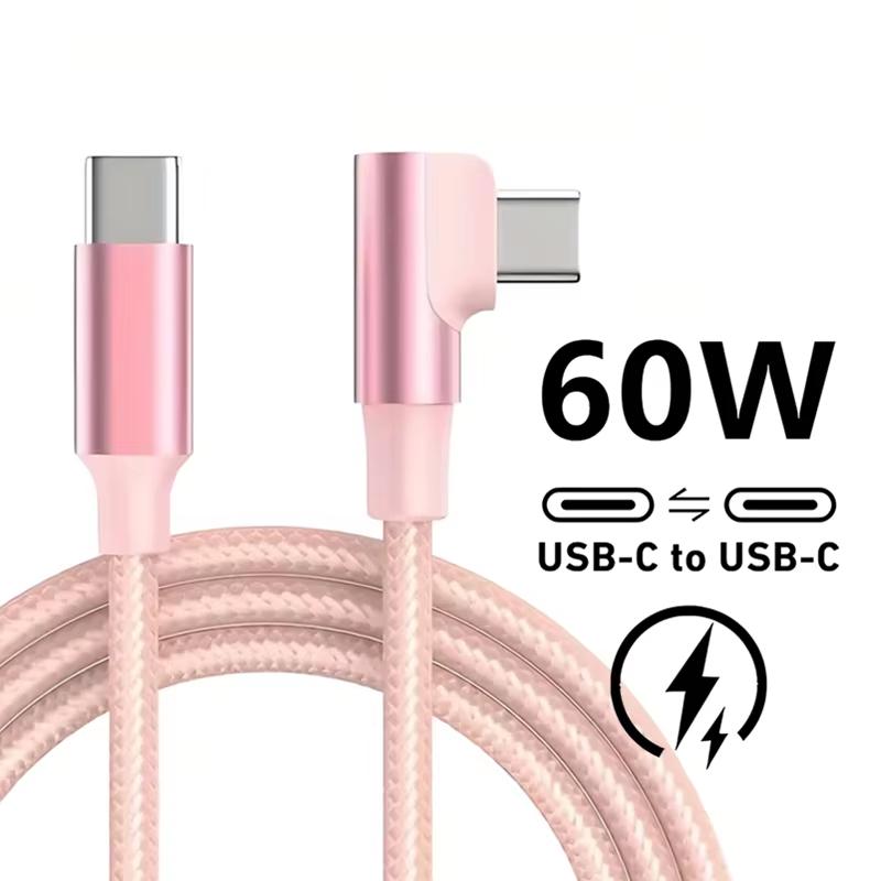 90° Elbow USB C Type C Fast Charging Cable for iPhone 17 16 15 Pro Max Samsung S25 S24 Xiaomi Redmi POCO OnePlus Oppo Vivo