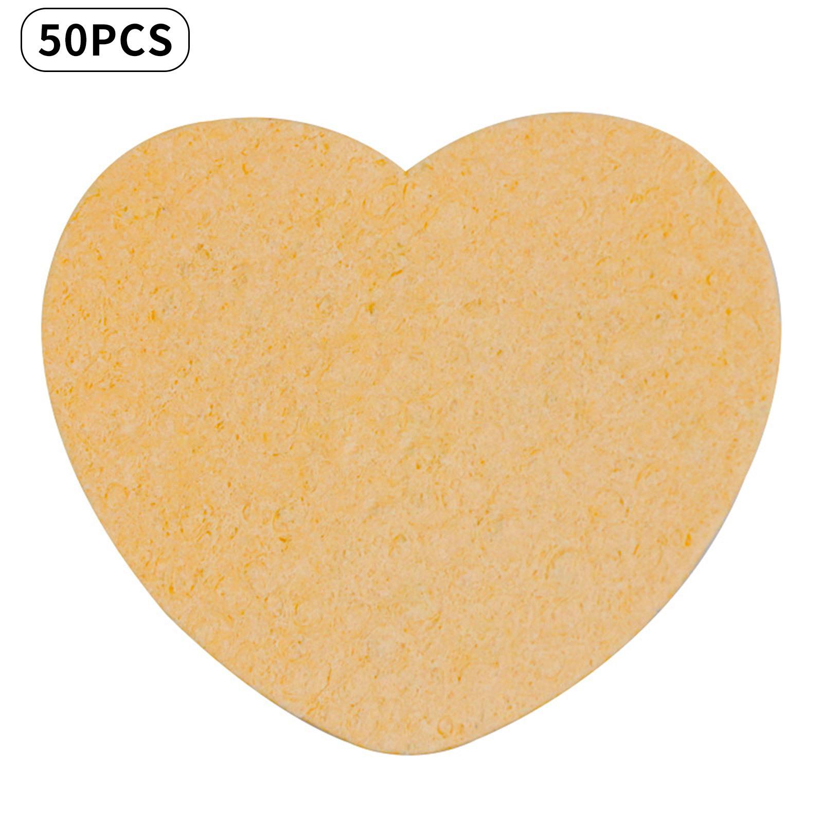 

Heart Shaped Makeup Sponges, 50 Pack - Compressed Facial Cleansing Sponges for Eco-Friendly Makeup Removal & Daily Skin Care, Reusable Blender Sponge One Size