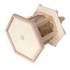 Bird Feeder High Capacity Hexagon Shaped Roof Wood Creative Bird Nest for Garden