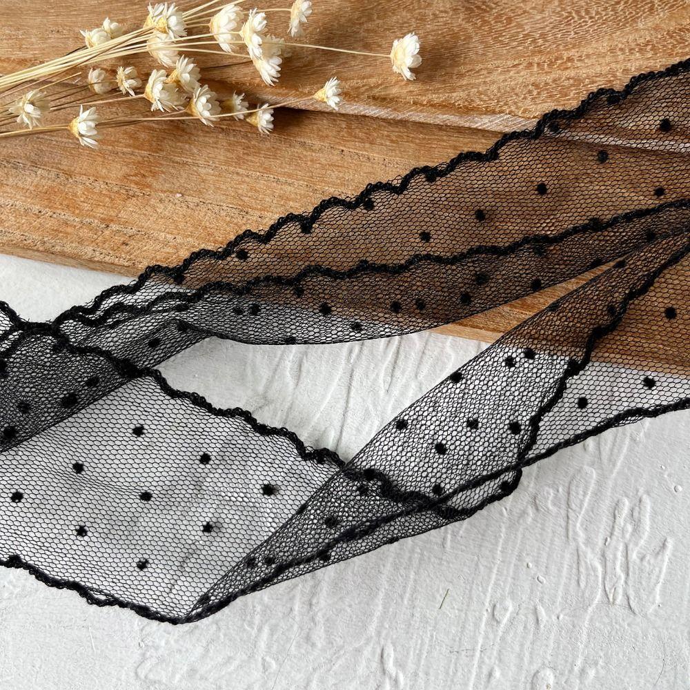 DIY Polka Dot Mesh Ribbon Retro Lace Fabric Ribbon  for Bouquets Gift Wrapping Sewing
