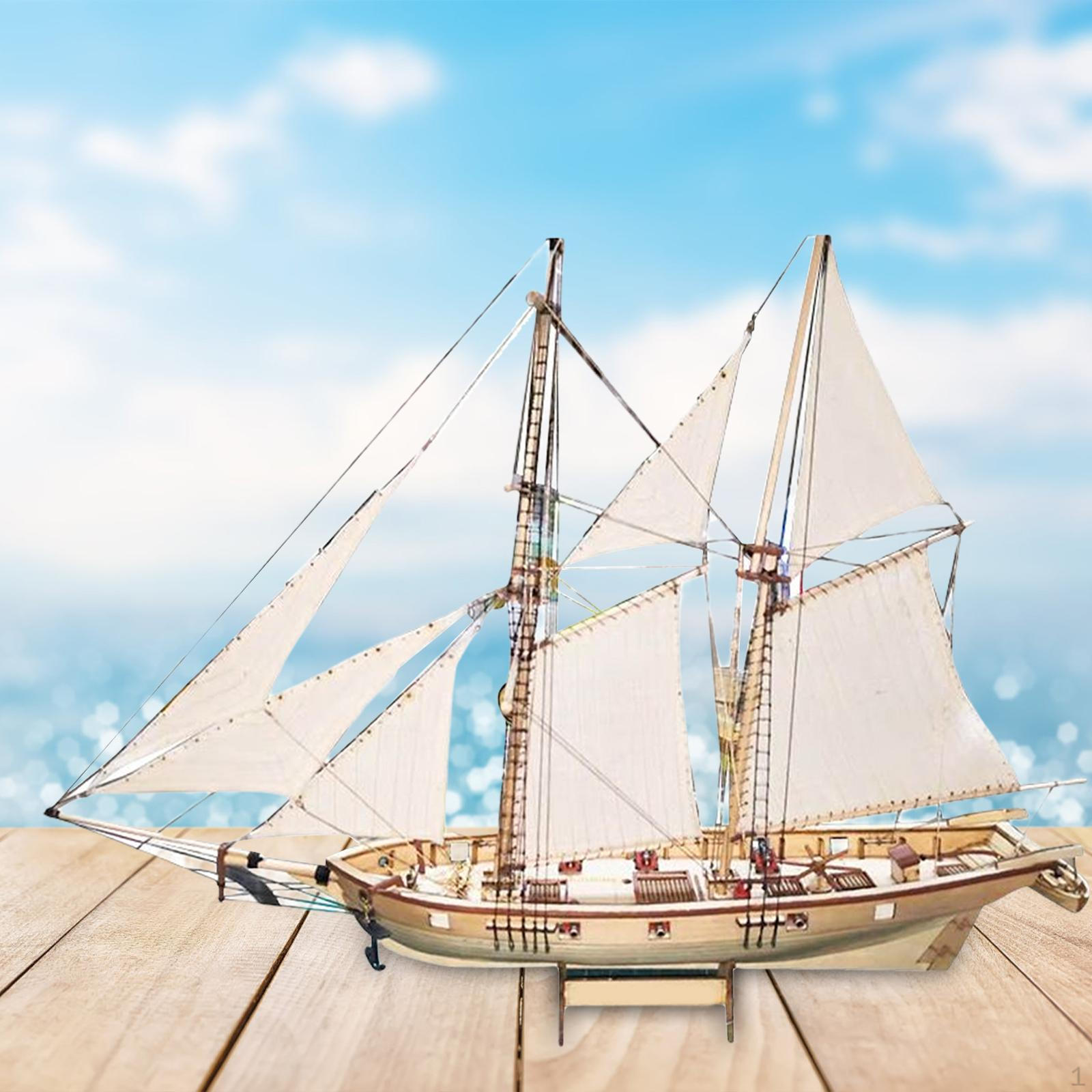 3D Wooden Puzzle DIY Ship Craft Decoration Sailboat Sailing Model Kit for Office